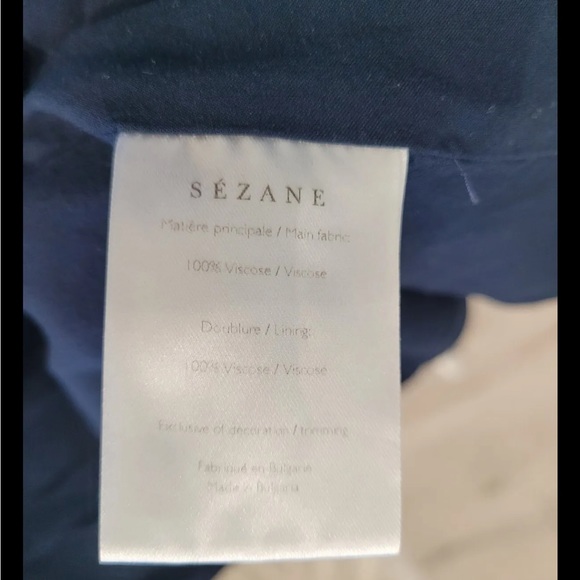 SÉZANE Amber Wrap Midi Dress - Navy Floral Print Sz 34 - Picture 5 of 7